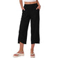 Pantalon court décontracté pour femme, coupe ample et jambes larges