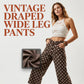Pantalon décontracté à larges jambes à pois pour femme