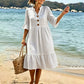 Robe d'été à pois pour femme avec manches à volants