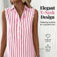 Robe chemise rayée sans manches pour femmes col en V