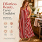 Robe longue sans manches à rayures pour femme