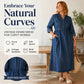 Robe longue en jean à boutons pour femmes, grande taille