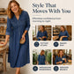 Robe longue en jean à boutons pour femmes, grande taille