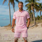 👕☀️ PROMO FLASH 50% ! Ensemble Polo + Short Homme 2 Pièces – Tissu Polyester Respirant, Col Classique, Ceinture Élastique, 10 Couleurs, Tailles S-4XL ✨