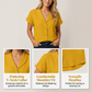 Chemise femme à manches courtes en coton et lin