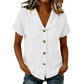 Chemise femme à manches courtes en coton et lin
