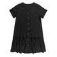 Robe à nouer pour femme, robe d'été ample en coton et lin, avec ourlet à volants, robe décontractée à manches courtes
