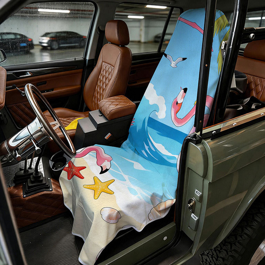 ⏳Offre à durée limitée : 50 % de réduction⏰Serviette de plage et housse de siège auto 2-en-1 en microfibre❄️💺
