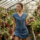 Robe décontractée à manches courtes et fermeture éclair pour femme