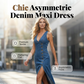 ⌛Offre à durée limitée – Robe longue en jean sans manches, col en V et boutonnée sur le devant
