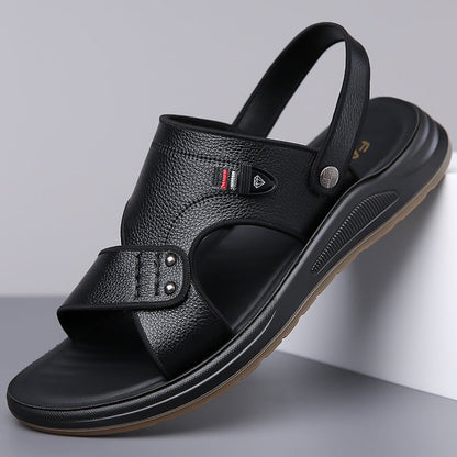 👡 50 % DE RÉDUCTION ! ✨ Sandales en cuir pour homme 2 en 1 – Polyvalentes pour l'extérieur et la plage – Cuir véritable, semelle flexible et confort optimal – Parfaites pour les journées chaudes et un look décontracté ☀️🌊