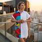 Robe-chemise imprimée pour femme, style portrait artistique