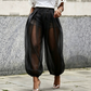 Pantalon lanterne à empiècements en maille pour femmes