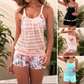 🌊50% de réduction 🎀👙 Haut en dentelle style vacances et short à imprimé tropical