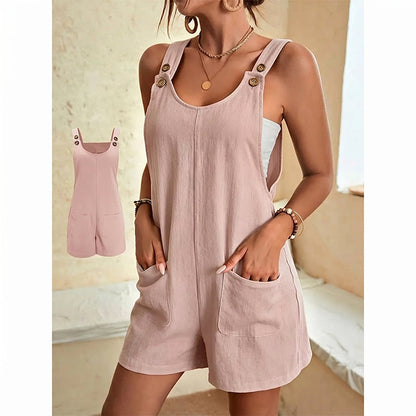 👖 50% DE RÉDUCTION 🌸 Salopette courte décontractée pour femme – Coupe ample & denim doux – Parfaite pour l’été, les journées actives ou un look streetwear – confortable et tendance ✨🌿