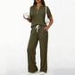 Ensemble 2 pièces pour femme : haut et pantalon en maille côtelée
