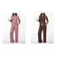 Ensemble 2 pièces pour femme : haut et pantalon en maille côtelée