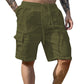 Short en coton et lin multipoches respirant pour homme