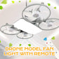 Ventilateur lumineux modèle drone E27 à 3 vitesses avec télécommande