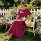 ⌛Offre à durée limitée – Robe longue à manches courtes et boutons sur le devant pour femme
