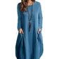 Robe de poche décontractée ample en coton et lin pour femmes✨10% de réduction sur 2 pièces & Livraison Gratuite✨