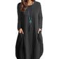 Robe de poche décontractée ample en coton et lin pour femmes✨10% de réduction sur 2 pièces & Livraison Gratuite✨