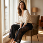 Pantalon fluide en dentelle pour femme avec cordon de serrage