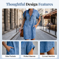 🔥-52%👗 Robe Chemise Jean Femme Décontractée – Col Rabattu Manches Courtes Poches Intégrées🌿 pour le quotidien