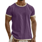 T-shirt à col rond pour homme avec bordures contrastées