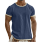 T-shirt à col rond pour homme avec bordures contrastées