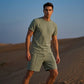 👕🩳🌿 OFFRE LIMITÉE 50% DE RÉDUCTION! Ensemble T-Shirt & Short Léger et Décontracté pour Homme – Mélange de Coton Doux, Tissu Respirant, Coupe Relax – Idéal pour le Quotidien, la Détente ou les Sorties du Week-end 🏡