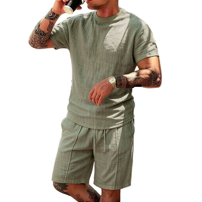 👕🩳🌿 OFFRE LIMITÉE 50% DE RÉDUCTION! Ensemble T-Shirt & Short Léger et Décontracté pour Homme – Mélange de Coton Doux, Tissu Respirant, Coupe Relax – Idéal pour le Quotidien, la Détente ou les Sorties du Week-end 🏡