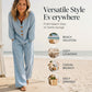 Ensemble composé d'un haut à manches longues et encolure en V et d'un pantalon pour femme