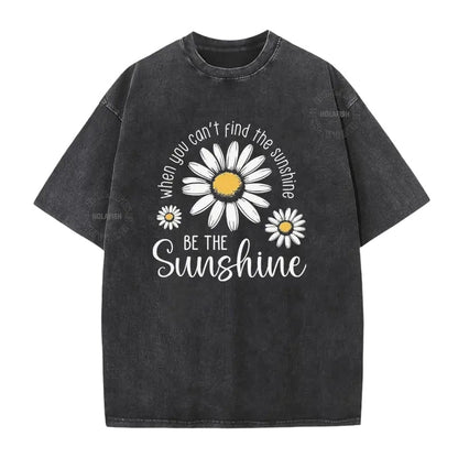 👗 50 % DE RÉDUCTION ! 🌸T-Shirt Unisexe Imprimé Marguerite Vintage Lavé Coupe Ample