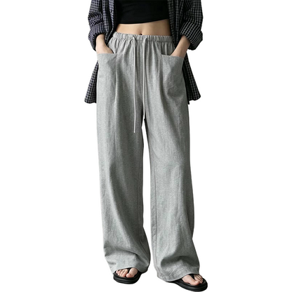 ✨Pantalon large à taille haute et cordon de serrage pour femme