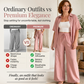 Ensemble composé d'un chemisier à manches courtes et d'un pantalon large pour femme