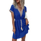 Robe bohème à encolure en V en dentelle pour femme