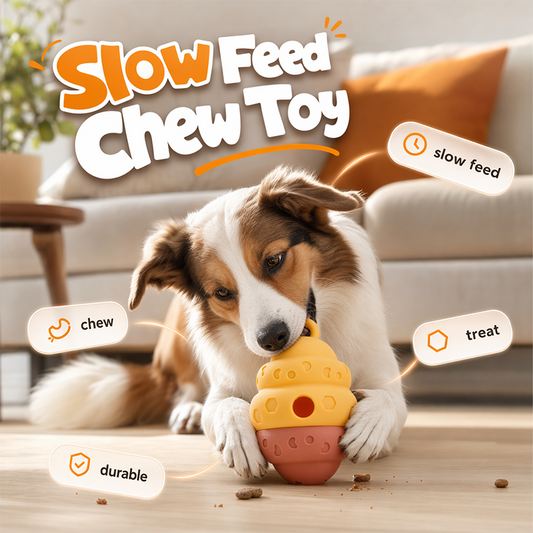 Jouet interactif pour animaux de compagnie : mangeoire à alimentation lente et jouet à mâcher