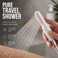 Pomme de douche de voyage portable avec filtre, design télescopique en forme de rouge à lèvres