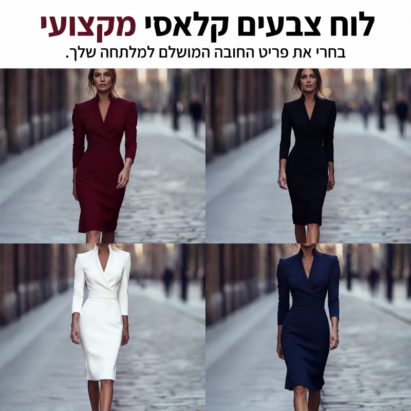 שמלת בודיקון אלגנטית עם צווארון עמיד V-צוואר
