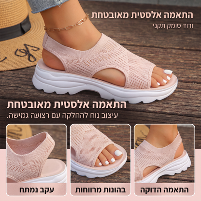 סנדלי פלטפורמה לנשים עם רשת נשימה
