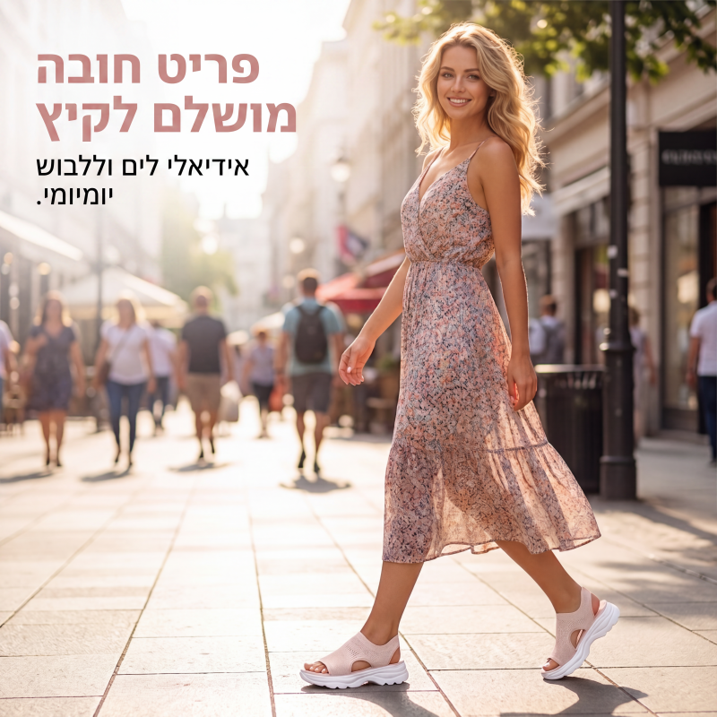 סנדלי פלטפורמה לנשים עם רשת נשימה