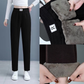 Pantalon féminin d'automne et d'hiver plus en velours épais