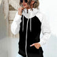 Grand sweat à capuche femme hiver manches longues poche zippée ample grand sweat
