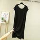Robe pyjama ample à col en V et stretch doux