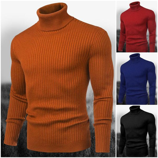 Pull en tricot doux à col roulé pour hommes