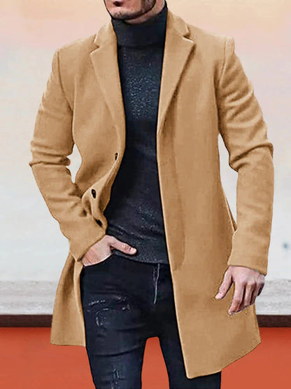 Veste de couleur unie à boucle simple pour hommes