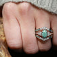 🎁Bague en argent avec diamant turquoise naturelle-8