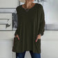 T-shirt ample à manches longues et col rond pour femmes