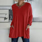 T-shirt ample à manches longues et col rond pour femmes